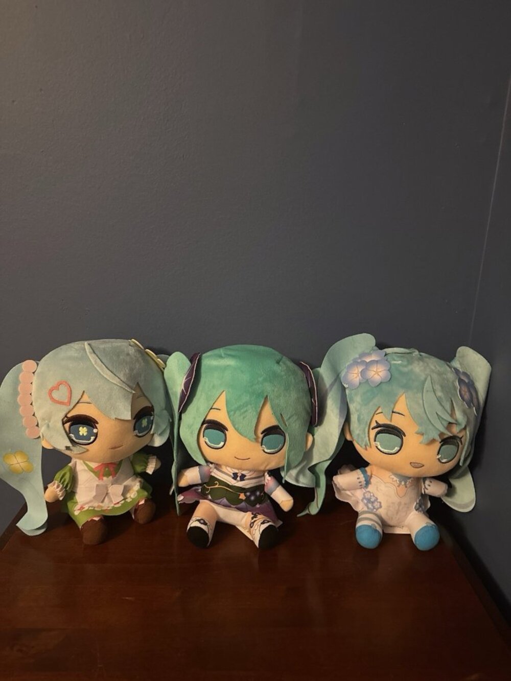 Round1 Hatsune Miku Kyurumaru BIG Plush 10” Set Morning Glory/Clover/Nemophila
